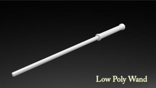 Low Poly Wand untextured  preview image